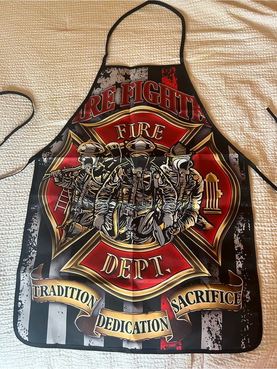no brand Other - Firefighter Apron - Black and Red Graphic
